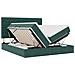 Letto con luci a strisce a LED Verde Scuro 180 x 200 cm Velluto - Foto miniatura 1