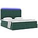 Letto con luci a strisce a LED Verde Scuro 180 x 200 cm Velluto - Foto miniatura 3