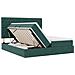 Letto con luci a strisce a LED Verde Scuro 180 x 200 cm Velluto - Foto miniatura 9
