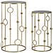 Set 2 Tavolini Cage In Ferro Dorato E Specchio Fumé Ø50x100 E Ø40x80 Cm - Foto miniatura 1