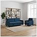 Set di Divani con Storage 2 pz Blu Poliestere - Foto miniatura 5
