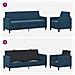Set di Divani con Storage 2 pz Blu Poliestere - Foto miniatura 6