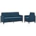 Set di Divani con Storage 2 pz Blu Poliestere - Foto miniatura 1