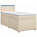 Letto box spring con materasso Crema 80 x 200 cm Tessuto - Foto miniatura 1