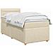 Letto box spring con materasso Crema 80 x 200 cm Tessuto - Foto miniatura 3