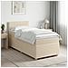 Letto box spring con materasso Crema 80 x 200 cm Tessuto - Foto miniatura 4