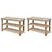 Scarpiera 2 in 1 con Panca 2 pz Legno Massello - Foto miniatura 1