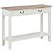 Tavolo Consolle Bianco 110x35x80 Cm In Legno - Foto miniatura 1