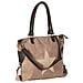 Borsa Shopper Marrone 41x63cm In Tela E Vera Pelle - Foto miniatura 1
