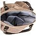 Borsa Shopper Marrone 41x63cm In Tela E Vera Pelle - Foto miniatura 6