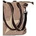 Borsa Shopper Marrone 41x63cm In Tela E Vera Pelle - Foto miniatura 7