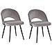 Set Di 2 Sedie Da Pranzo In Velluto Grigio Vivian - Foto miniatura 1