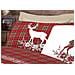 Completo Lenzuola Linea Pensieri Delicati 100% Cotone Disegno Cervo Tartan Matrimoniale Rosso - Foto miniatura 5