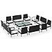 Set Divani Da Giardino 16 Pz Con Cuscini In Polyrattan Nero - Foto miniatura 1