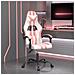 Sedia Da Gaming Bianco E Rosa In Similpelle - Foto miniatura 1