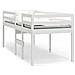 Letto A Soppalco Bianco 90x190 Cm In Legno Massello Di Pino - Foto miniatura 2