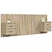 Testiera Letto Con Comodini In Legno Multistrato Rovere Sonoma - Foto miniatura 3