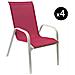 Set Di 4 Sedie Marbella In Textilene Rosa - Alluminio Bianco - Foto miniatura 9