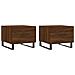 Tavolini Salotto 2 Pz Rovere Marrone 50x50x40 Legno Multistrato - Foto miniatura 2