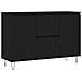 Credenza Nera 104x35x70 Cm In Legno Multistrato - Foto miniatura 2