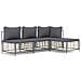 Set Divani da Giardino 4 pz con Cuscini Antracite in Polyrattan - Foto miniatura 1