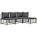 Set Divani da Giardino 4 pz con Cuscini Antracite in Polyrattan - Foto miniatura 2