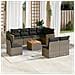 Set Divano Da Giardino 9 Pz Con Cuscini Grigio In Polyrattan - Foto miniatura 1