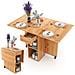 Tavolo Da Pranzo Pieghevole Salvaspazio Legno 2 Ruote Casa Ufficio 120x77x75cm - Foto miniatura 1