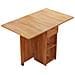 Tavolo Da Pranzo Pieghevole Salvaspazio Legno 2 Ruote Casa Ufficio 120x77x75cm - Foto miniatura 2