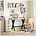 Scrivania Noain Gambe A Forma Di X 120x50x75 Cm Legno Massello - Foto miniatura 2
