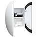 Armadio da Bagno con Specchio Rotondo e LED Bianco 54x54x17,5cm - Foto miniatura 5