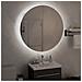 Armadio da Bagno con Specchio Rotondo e LED Bianco 54x54x17,5cm - Foto miniatura 3