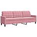 Set di Divani 3 pz con Cuscini rosa in Velluto - Foto miniatura 4