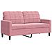 Set di Divani 3 pz con Cuscini rosa in Velluto - Foto miniatura 5