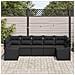 Set da Giardino da 7 Pezzi di con Cuscini Nero Polyrattan - Foto miniatura 3
