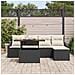 Set di Sofà da Giardino 6 Pezzi con Cuscini Nero Polyrattan - Foto miniatura 3