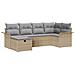 Set Divano da Giardino  6 Pezzi con Cuscini Beige Polyrattan, Divano Giardino a 2 Posti  con Spazio di Archiviazione & Cuscini Beige Polyrattan - Foto miniatura 1