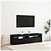Mobile TV con Luci LED 2 pz Nero Rovere 75x35x40 cm Legno ingegnerizzato - Foto miniatura 2