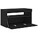 Mobile TV con Luci LED 2 pz Nero Rovere 75x35x40 cm Legno ingegnerizzato - Foto miniatura 3