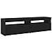Mobile TV con Luci LED 2 pz Nero Rovere 75x35x40 cm Legno ingegnerizzato - Foto miniatura 1