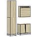 Set Mobili da Bagno 3 pz Rovere Sonoma in Legno Multistrato - Foto miniatura 7
