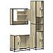 Set Mobili da Bagno 3 pz Rovere Sonoma in Legno Multistrato - Foto miniatura 8