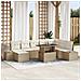 Set Divano da Giardino 9 pcs Beige Poly Rattan - Foto miniatura 2