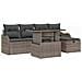 Set Divano da Giardino con cuscino 6 pcs Grigio Poly Rattan - Foto miniatura 1