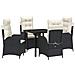 Set da Pranzo per Giardino 5 pcs Nero polyrattan - Foto miniatura 1