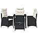 Set da Pranzo per Giardino 5 pcs Nero polyrattan - Foto miniatura 4