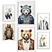 Set Di 6 Stampe Abiti Da Orso All'asilo: Dipinti Decorativi Estetici Per Il Tuo Soggiorno, Camera Da Letto E Casa A3 & A4 Cornice Bianca - Foto miniatura 1