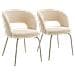 Set Di 2 Sedie Flavia Beige In Tessuto A Balze - Foto miniatura 1