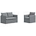 Divano 2 pcs Grigio chiaro 136 x 82 x 85 cm Tessuto - Foto miniatura 1