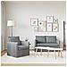 Divano 2 pcs Grigio chiaro 136 x 82 x 85 cm Tessuto - Foto miniatura 3